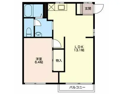 サンロイヤル ハヤシ(1LDK/1階)の間取り写真