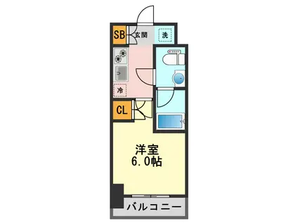 エストゥルース新小岩(1K/10階)の間取り写真
