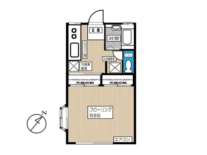 コーポウィスタリア(1K/1階)の間取り写真