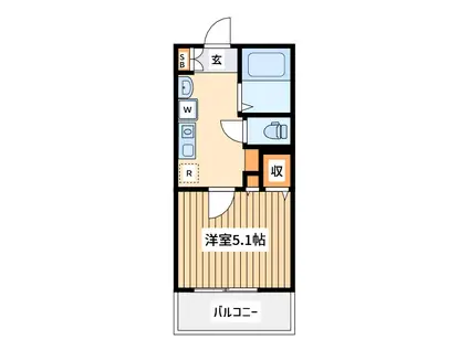 メルディアかしわ台駅前(1K/3階)の間取り写真