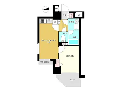 パレステュディオ目黒東(1DK/6階)の間取り写真