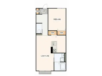 SUZU BELLECOURT(1LDK/2階)の間取り写真