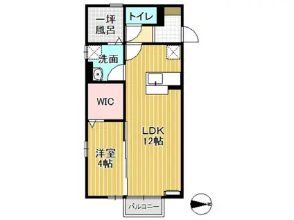 にゅうまごびれっじ E棟(1LDK/1階)の間取り写真