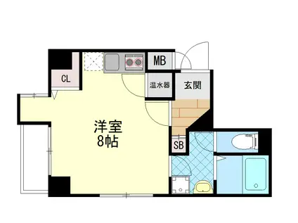 コンフォール南森町(ワンルーム/9階)の間取り写真