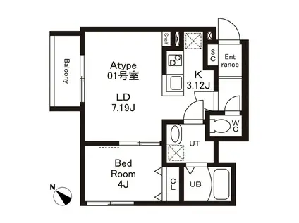 CHERIM南福岡V(1LDK/3階)の間取り写真