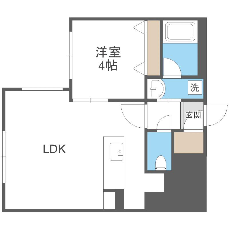 カレラ学園前(1LDK/4階)の間取り写真