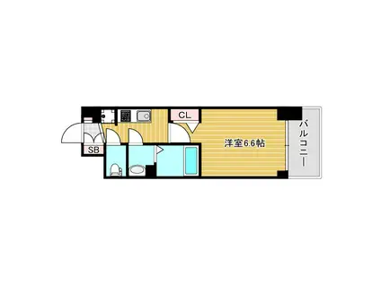 プレサンスOSAKA DOMECITYスクエア(1K/6階)の間取り写真