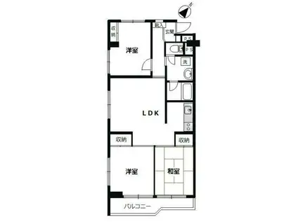 クレール中目黒(3LDK/8階)の間取り写真