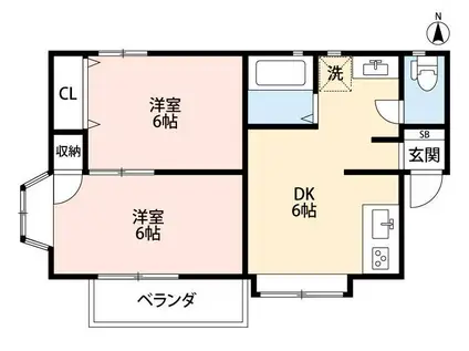 アネシスI(2DK/1階)の間取り写真