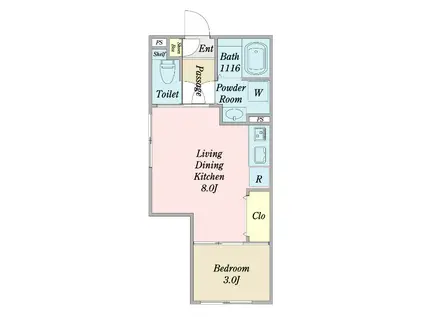 LUORE池下(1LDK/4階)の間取り写真