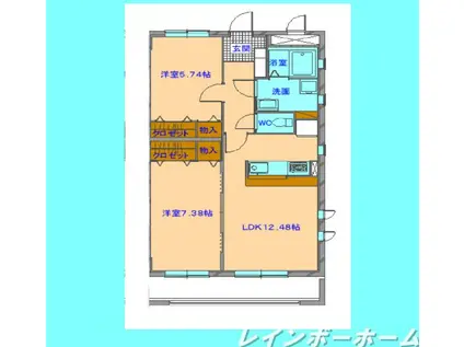 ブライトリィII(2LDK/1階)の間取り写真
