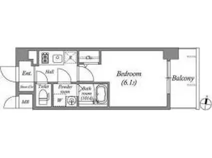 CION KOBE BAYSIDE(1K/7階)の間取り写真