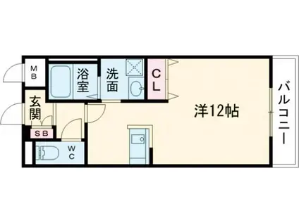 ルピナスクレストSAKA(ワンルーム/3階)の間取り写真