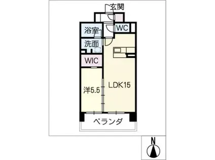グランヴェルデ高岳(1LDK/4階)の間取り写真