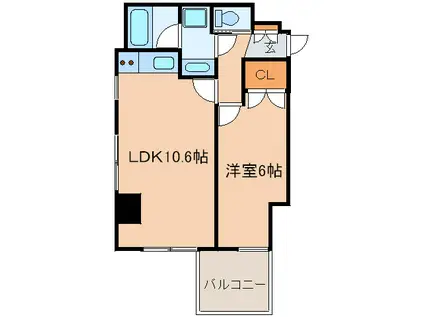 コスモリード石神井公園(1LDK/4階)の間取り写真