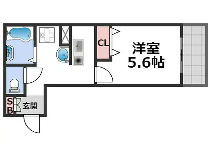 みおつくし東なんば(1K/7階)の間取り写真