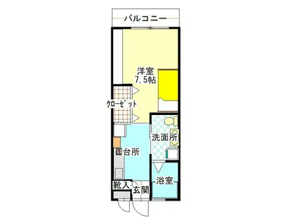 シャルマン(1K/1階)の間取り写真