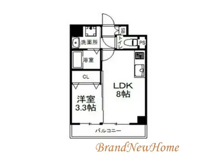 スプランディッド堺東(1LDK/6階)の間取り写真
