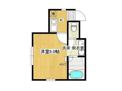 シティハイツ2(1K/2階)の間取り写真