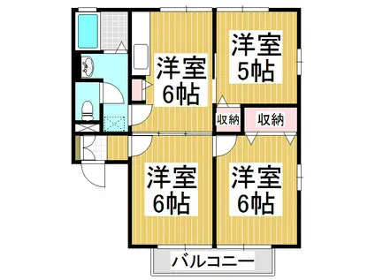 コーポたきい A棟(3DK/2階)の間取り写真