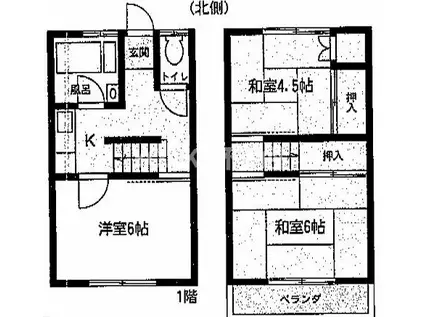 ガーデンS(3K/1階)の間取り写真
