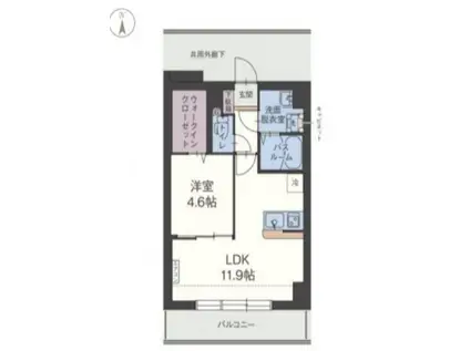 フィラトゥーラ山本被服第一ビル(1LDK/5階)の間取り写真