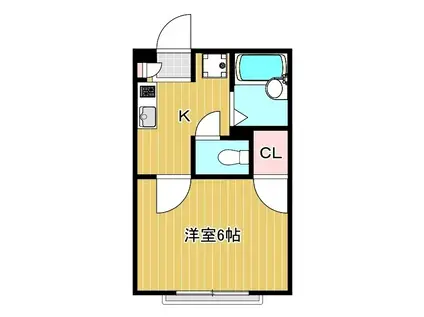 プレシールヤマニ(1K/2階)の間取り写真