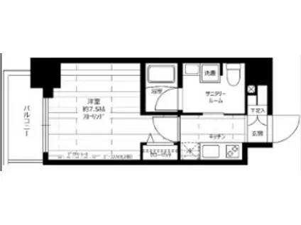 ステージファースト板橋桜川(1K/2階)の間取り写真