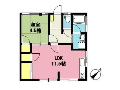 MAK上尾(1LDK/1階)の間取り写真