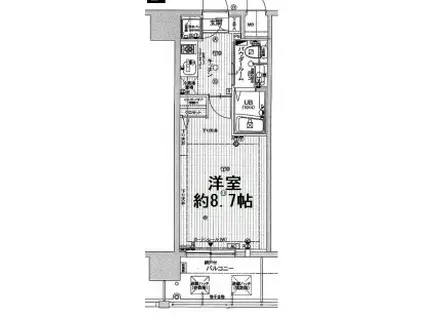 エスリード阿波座シティーウエストII(1K/4階)の間取り写真