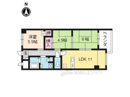 インペリアル明日香(3LDK/3階)の間取り写真