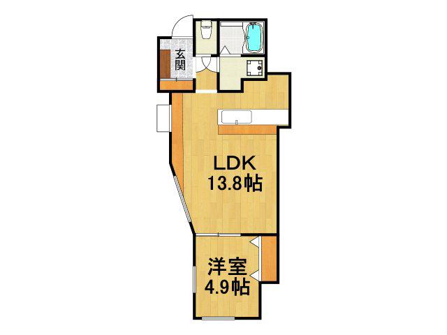 中山荘園LOHAUS2(1LDK/1階)の間取り写真