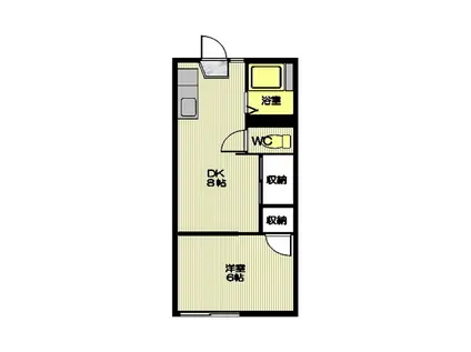 グリーンハイツ(1DK/2階)の間取り写真