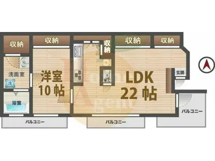 シャトー阿佐谷(1LDK/3階)の間取り写真
