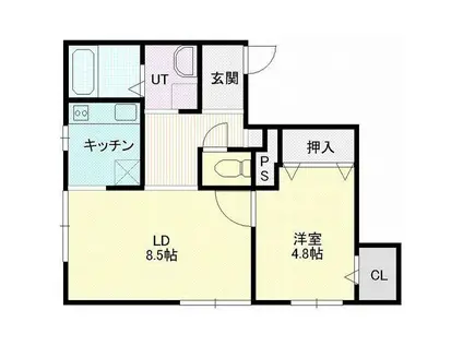 イーグルハイツB(1LDK/2階)の間取り写真