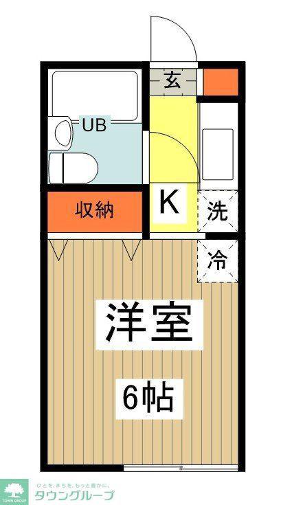 一秀ハイム(1K/1階)の間取り写真