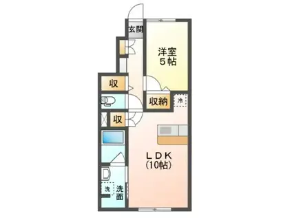 アヴニールデゼル(1LDK/1階)の間取り写真