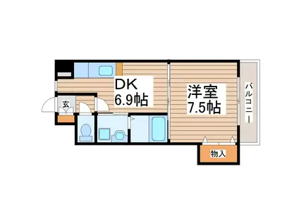 アネシス泉中央(1DK/3階)の間取り写真