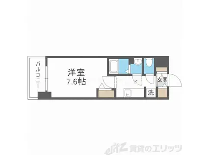 BPRレジデンス天満橋(1K/2階)の間取り写真