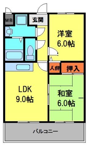 コーポサラーム(2LDK/1階)の間取り写真
