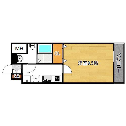 JINO平野(1K/6階)の間取り写真