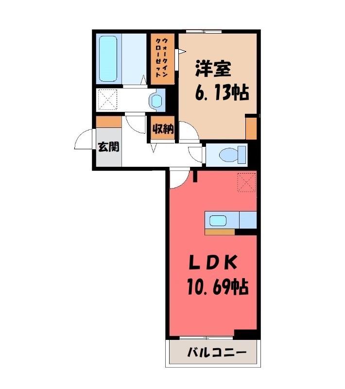 ノアエスト(1LDK/1階)の間取り写真
