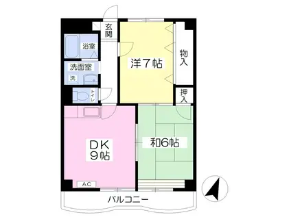 シルフいしかわ(2DK/5階)の間取り写真