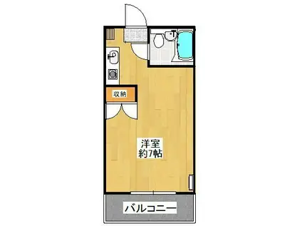 山王ハイツ(ワンルーム/1階)の間取り写真