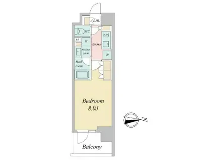 ドゥーエ三ノ輪II(1K/4階)の間取り写真