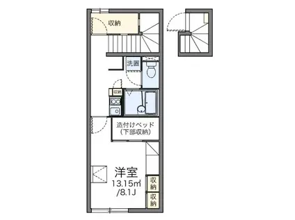 ヴィラージュ(1K/2階)の間取り写真