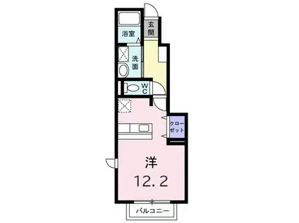エリア21DEFI(1K/1階)の間取り写真