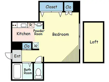 YSビラ(1K/2階)の間取り写真