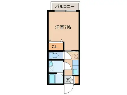 クレールハイツ(1K/2階)の間取り写真