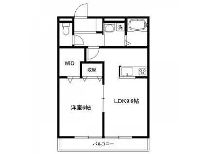 ミネルヴァII(1LDK/1階)の間取り写真